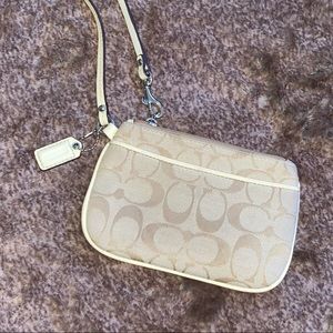 Coach Tan Signature Wristlet